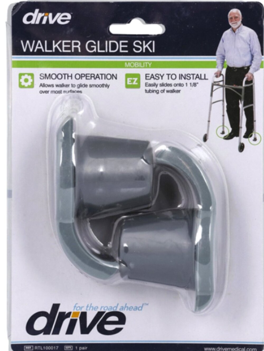 5 - Packs of Drive Medical Walker Ski Glides (two in each package)